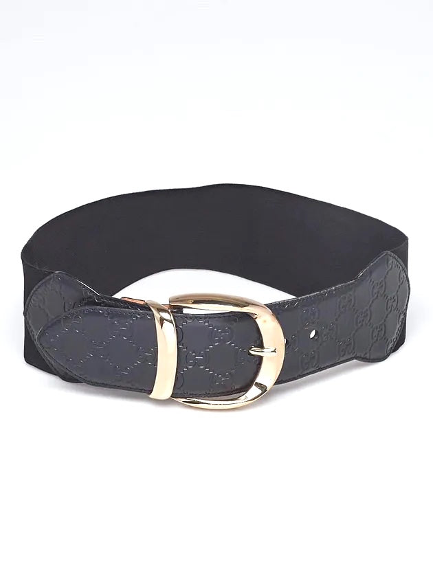 GUCCI GUCCISSIMA   LEATHER & ELASTIC WIDE BELT