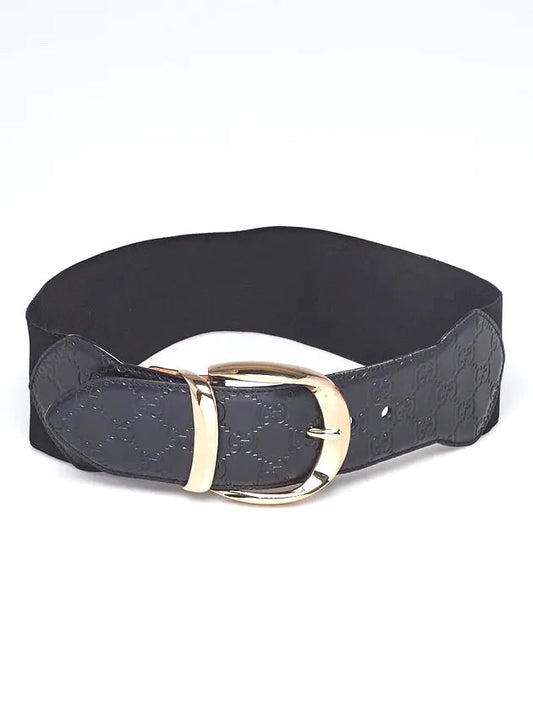 GUCCI GUCCISSIMA   LEATHER & ELASTIC WIDE BELT