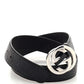 GUCCI INTERLOCKING G EMBOSSED LEATHER BELT