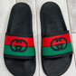 GUCCI INTERLOCKING G WEB STRIPE SLIDES