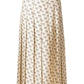 GUCCI INVITE STAMP PRINT SILK PLEATED MIDI SKIRT