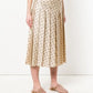 GUCCI INVITE STAMP PRINT SILK PLEATED MIDI SKIRT
