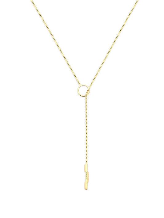 GUCCI LINK TO LOVE LARIAT 18K GOLD NECKLACE
