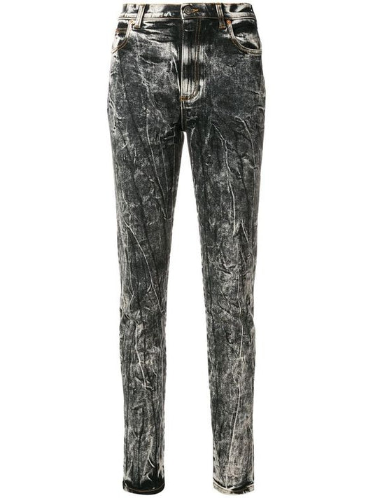 GUCCI DISTRESSED MARBLE WASH SKINNY JEANS
