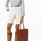 GUCCI LOGO EMBOSSED CALFSKIN LEATHER SHOPPER TOTE BAG