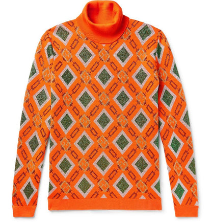 GUCCI MEN'S WOOL BLEND ROLLNECK SWEATER