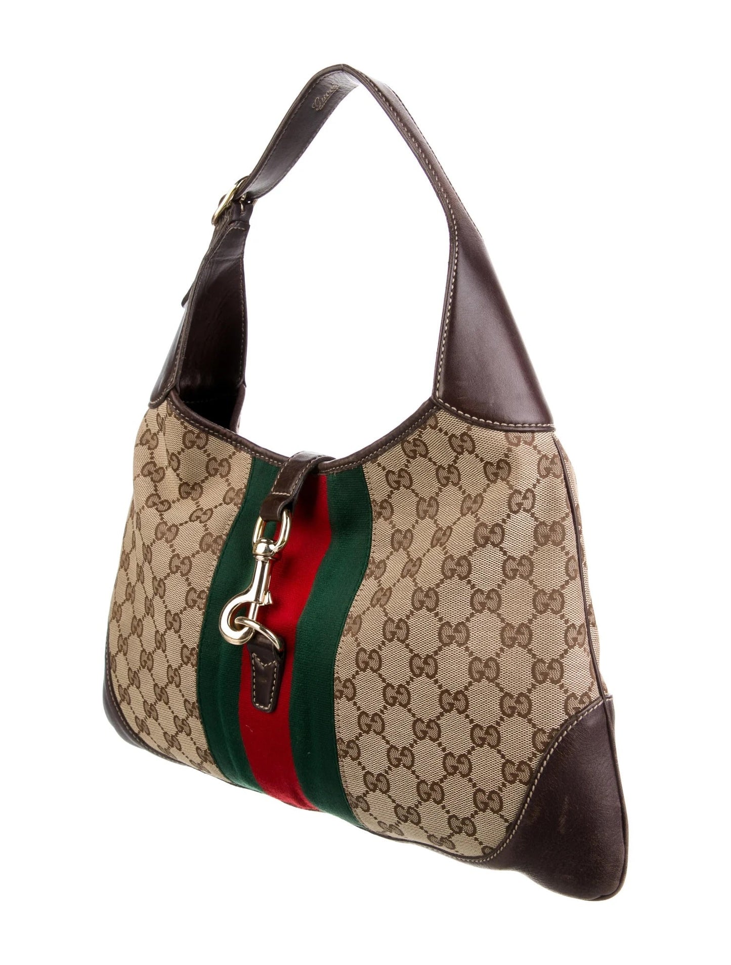 GUCCI MONOGRAM   WEB JACKIE O BOUVIER HOBO BAG