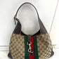 GUCCI MONOGRAM   WEB JACKIE O BOUVIER HOBO BAG