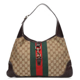 GUCCI MONOGRAM   WEB JACKIE O BOUVIER HOBO BAG