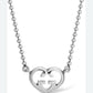 GUCCI STERLING SILVER BRITT HEART PENDANT NECKLACE