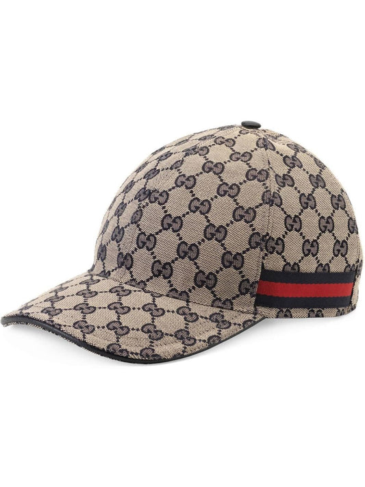 GUCCI ORIGINAL GG CANVAS BASEBALL HAT WITH WEB