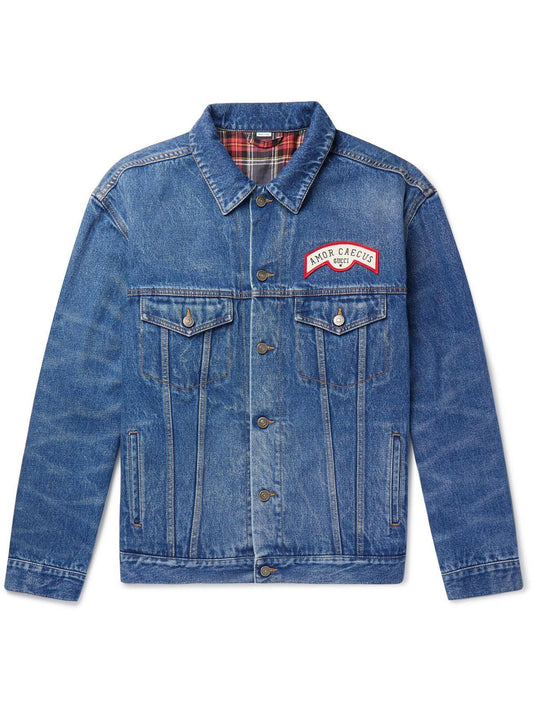 GUCCI OVERSIZED AMOR CAECUS DENIM JACKET