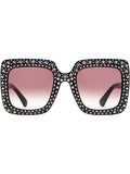 GUCCI OVERSIZED GG0148S 005 CRYSTAL SUNGLASSES