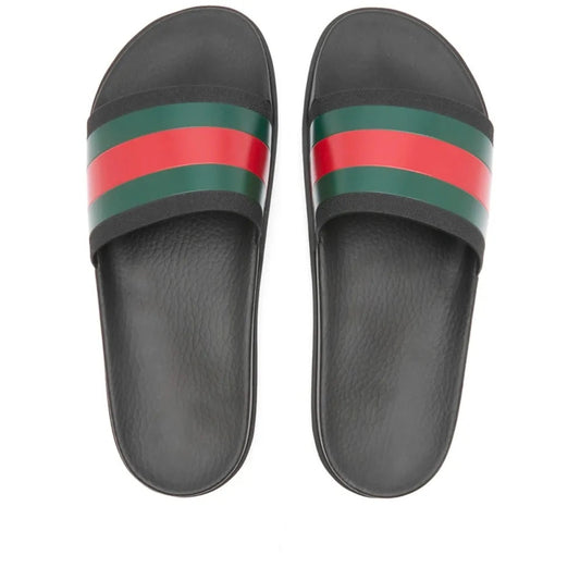 GUCCI PURSUIT TREK WEB RUBBER SLIDES
