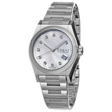 GUCCI PANTHEON 115 MOP DIAMOND DIAL BRUSHED STAINLESS STEEL WATCH