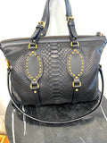 GCI PATTI STUDDED PYTHON TOTE BAG