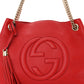 GUCCI PEBBLED CALFSKIN MEDIUM SOHO CHAIN SHOULDER BAG
