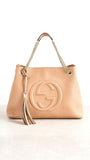 GUCCI PEBBLED CALFSKIN LEATHER MEDIUM SOHO CHAIN BAG