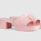 GUCCI PINK 60 EMBOSSED LOGO SLIDE SANDALS