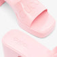 GUCCI PINK 60 EMBOSSED LOGO SLIDE SANDALS