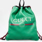 GUCCI CALFSKIN PRINTED DRAWSTRING BACKPACK