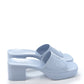 GUCCI LIGHT BLUE RUBBER PLATFORM SANDALS