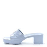 GUCCI LIGHT BLUE RUBBER PLATFORM SANDALS