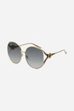 GUCCI ROUND 63MM GOLD FRAME GRADIENT SUNGLASSES 0225S
