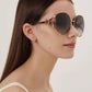 GUCCI ROUND 63MM GOLD FRAME GRADIENT SUNGLASSES 0225S