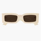 GUCCI GENE GG RECTANGLE FRAME SUNGLASSES