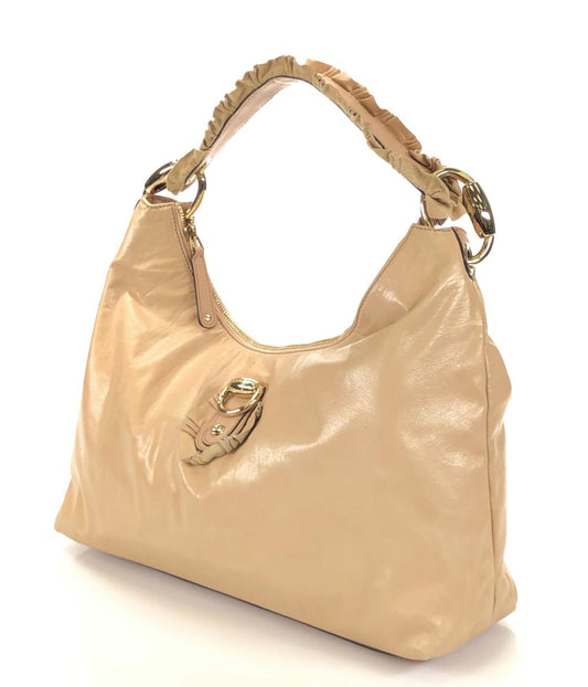 GCI SABRINA RUFFLE LEATHER HOBO BAG