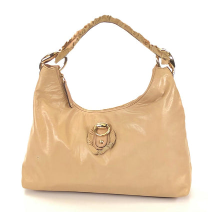 GCI SABRINA RUFFLE LEATHER HOBO BAG