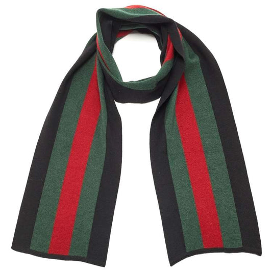 GUCCI SILK WOOL WEB KNIT SCARF
