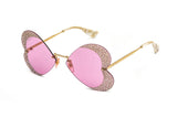 GUCCI SPECIAL EDITION CRYSTAL ENCRUSTED HEART SUNGLASSES