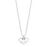 GUCCI STERLING SILVER BRITT HEART PENDANT NECKLACE