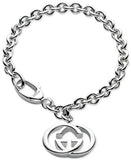 GUCCI STERLING SILVER GG BRIT PENDANT BRACELET