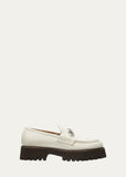 GUCCI SYLKE HORSEBIT PLATFORM CALFSKIN LEATHER LOAFERS