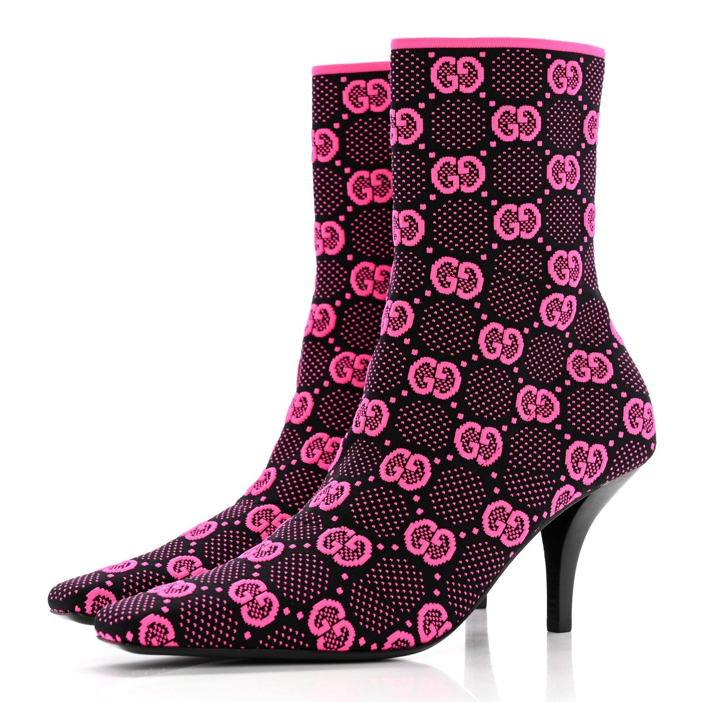 GUCCI TECHNICAL JERSEY KNIT GG MONOGRAM ANKLE BOOTS
