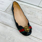 GUCCI GG RAJHA COLLECTION WEB LEATHER BALLET FLATS