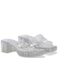 GUCCI TRANSPARENT RUBBER SLIDE HEELED SANDALS