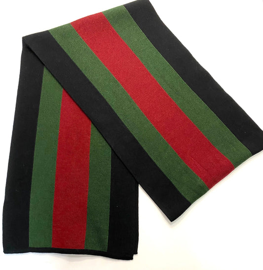 GUCCI SILK WOOL WEB KNIT SCARF
