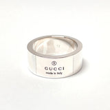 GUCCI STERLING SILVER GUCCI TRADEMARK WIDE BAND RING