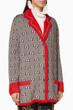 GUCCI WOOL KNIT GLITTER GG MONOGRAM CARDIGAN