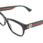 GUCCI GG WEB RECTANGULAR FRAME GLASSES