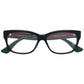 GUCCI GG WEB RECTANGULAR FRAME GLASSES