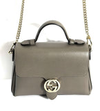 GUCCI DOLLAR CALFSKIN INTERLOCKING G TOP HANDLE SHOULDER BAG