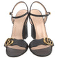 GUCCI GG LEATHER BLOCK HEEL SANDALS