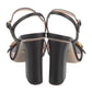 GUCCI GG LEATHER BLOCK HEEL SANDALS