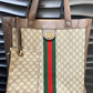 GUCCI GG SUPREME CANVAS OPHIDIA LARGE TOTE