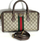 GUCCI GG SUPREME WEB BOSTON MEDIUM HANDLE BAG